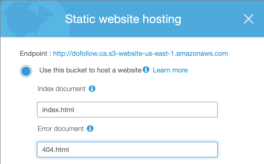 AWS - Static website hosting