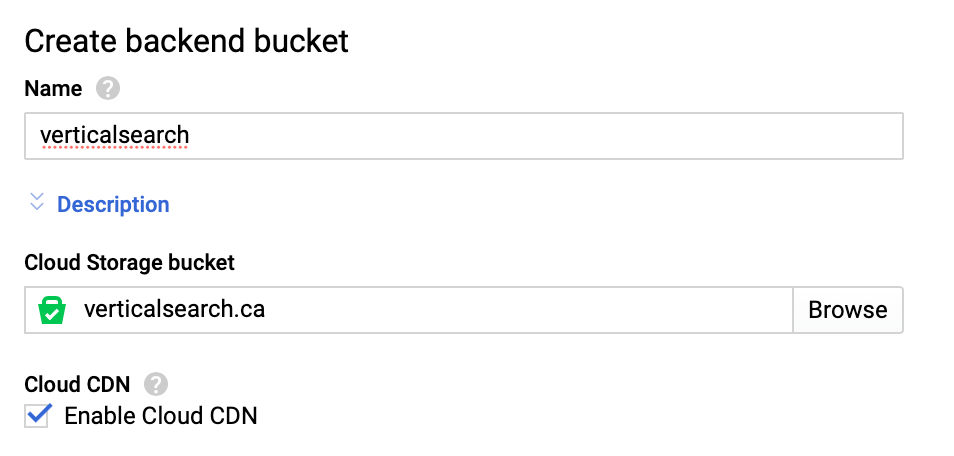 create backend bucket