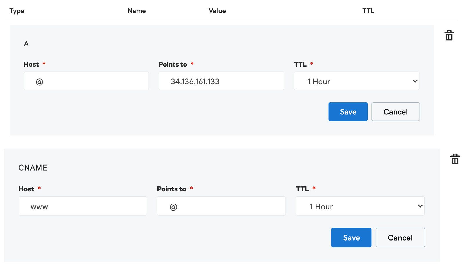 DNS Values