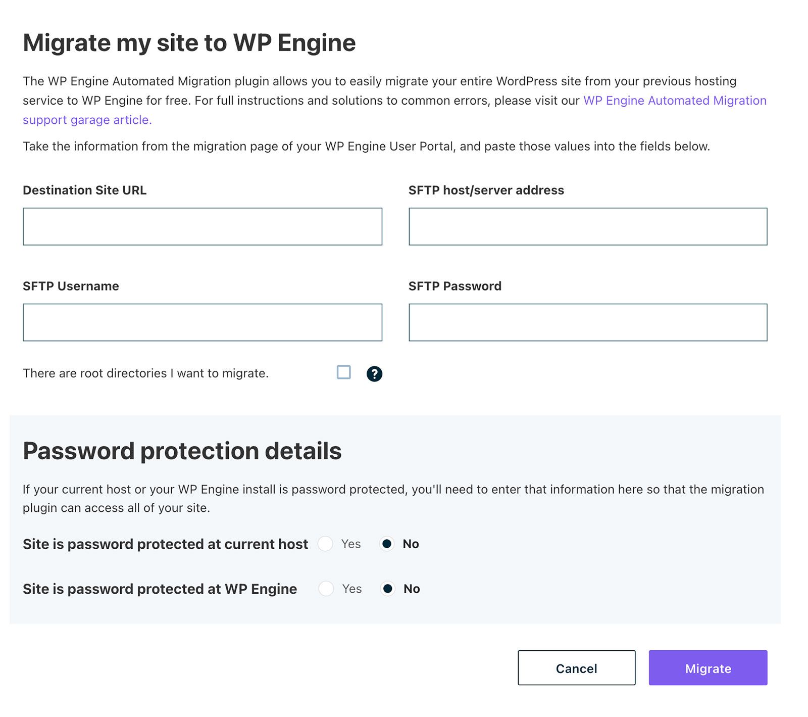 Migration Credentials