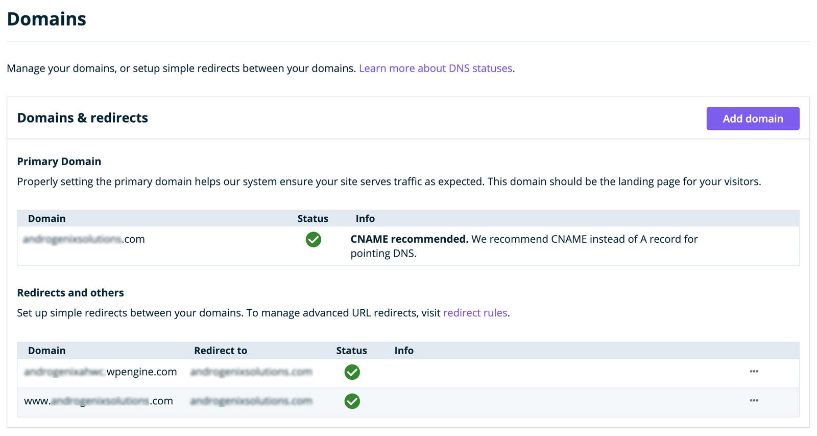 Domain Redirects