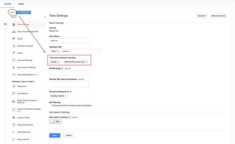 How to Change and View your Google Analytics Timezone
